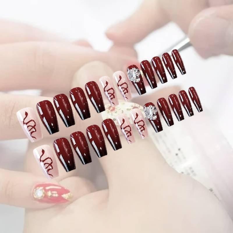 Handworn Fashion Nail Delicate Rhinestones Classic Detachable Nail Style Patch