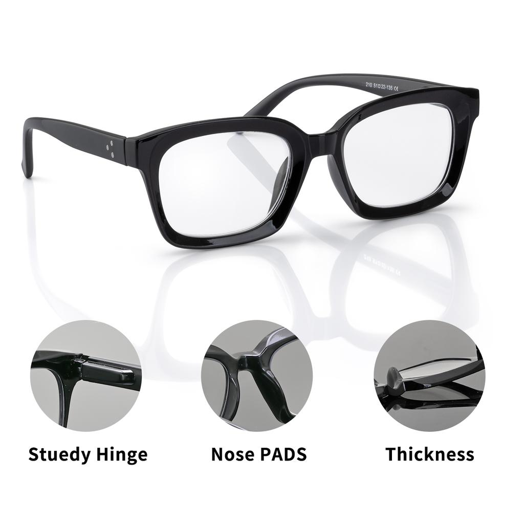 Multifocal Blue Light Blocking Progressive Reading Glasses with Round-Square Lenses for Presbyopia +1.0 To +3.0