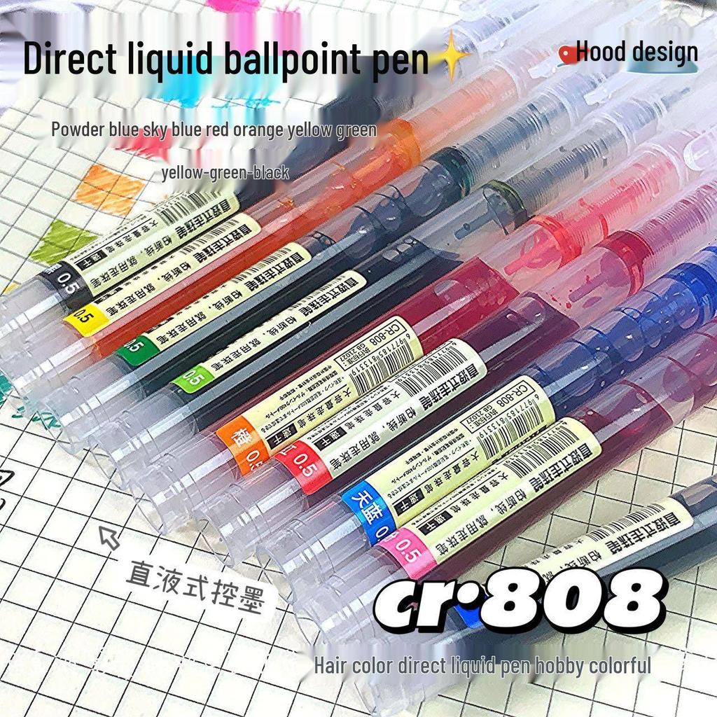 Large Capacity Colored Rollerball Pen - Quick-Drying, Carbon Neutral Ink, Water-Based, Ideal for Signatures and Journaling
