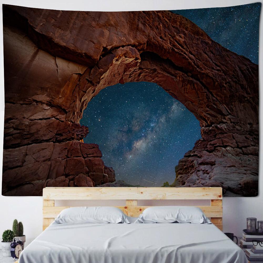Aesthetic Tapestry Bohemian Hippie Starry Sky Sea View Home Art Decoration Blanket Living Room Background Wall Hanging Cloth