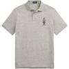 Polo Classic Fit Bear Embroidered Cotton Pique Polo Shirt Men Tops Gray 710980302-002