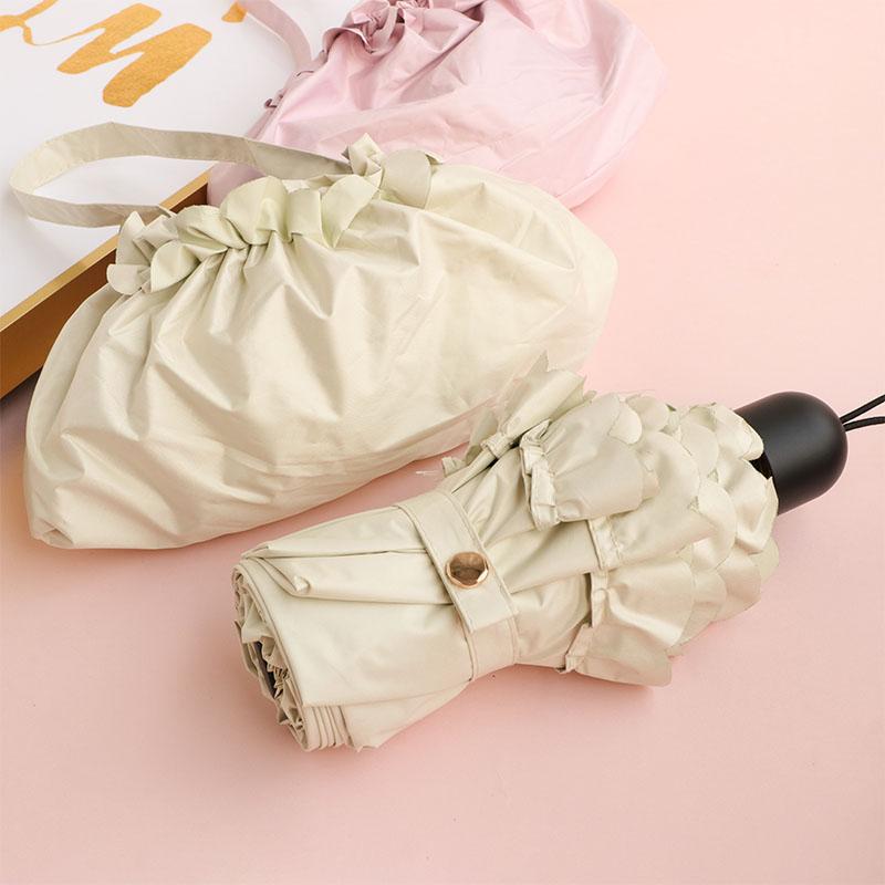 Portable  Fre Sle Five Umbrella Lace   Sunscreen Umbrella for Sunny And Rainy Days UV Protection Sunade