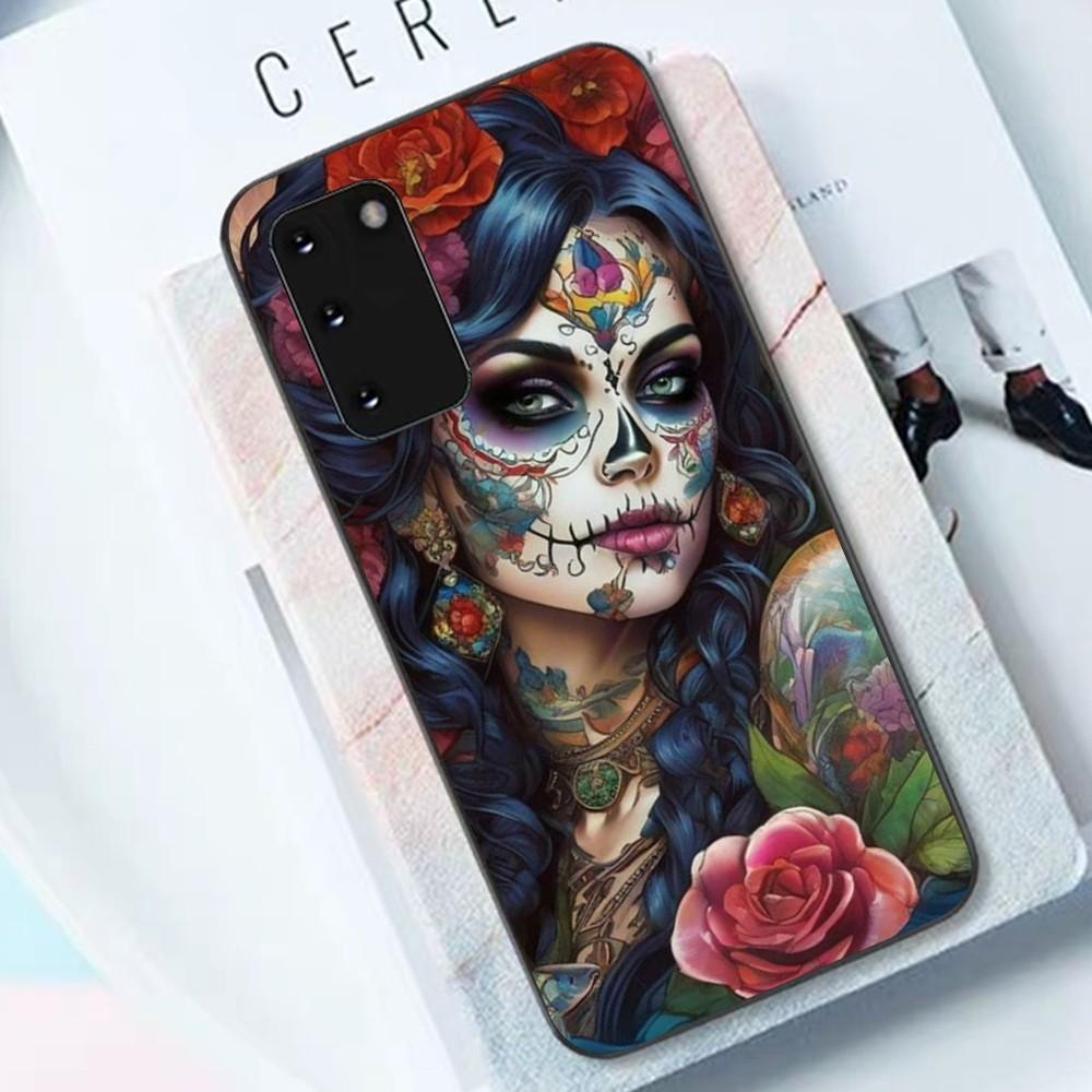 

Catrina Beautiful Rose Girl Skull Phone Case For Samsung S 9 10 20 21 22 23 30 23 24 Plus Lite Ultra FE S10lite Fundas Samsung S21 plus