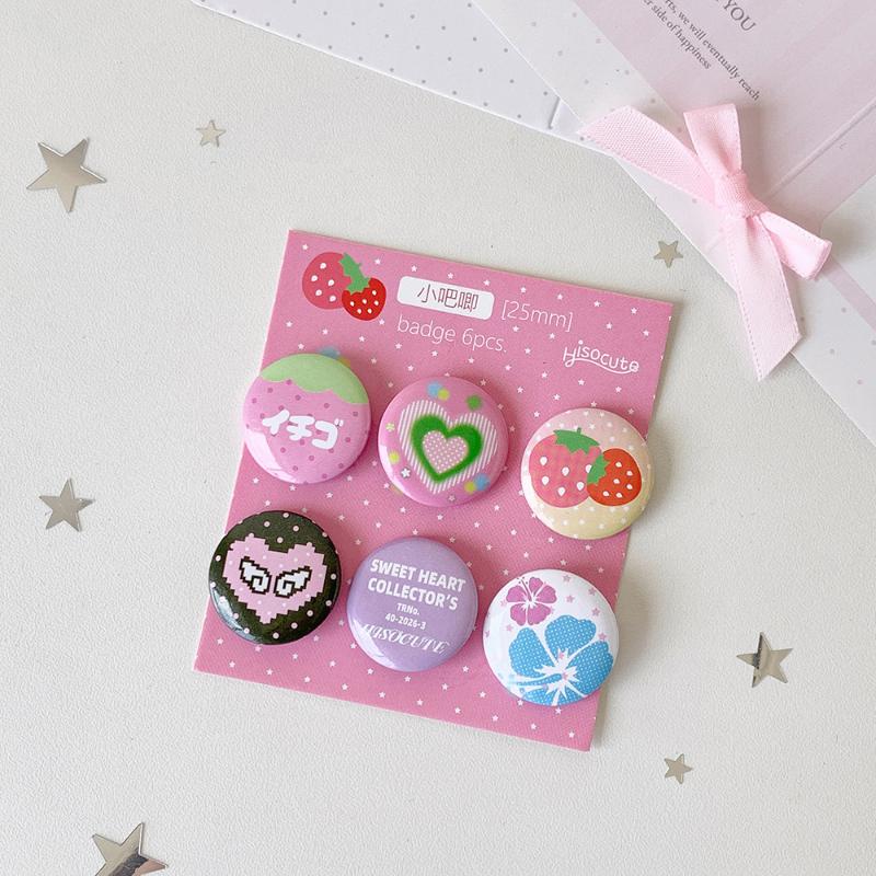 Y2K Kawaii 6/24Pcs Cartoon Badges Japanese Retro Look Ideal for DIY Arts and Crafts