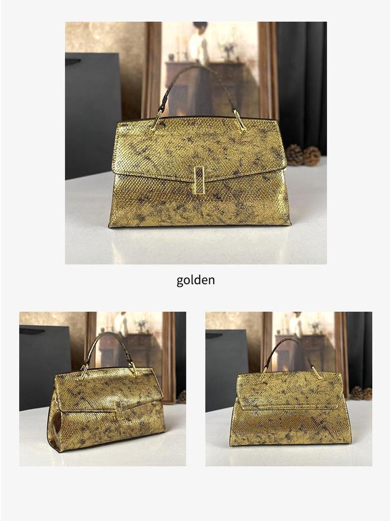 Versatile High-End Glossy Snake Print Patchwork Crossbody and Shoulder Bag for Moms - 2025 Bestseller