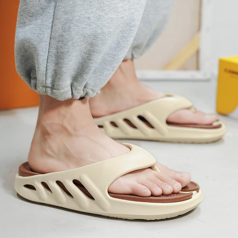 Fashion Comwarm 2024 Beach Slippers For Men Thick Bottom Flip Flops Men Fashion Casual Summer Sandals Men Home Non-Slip Bathroom Slides