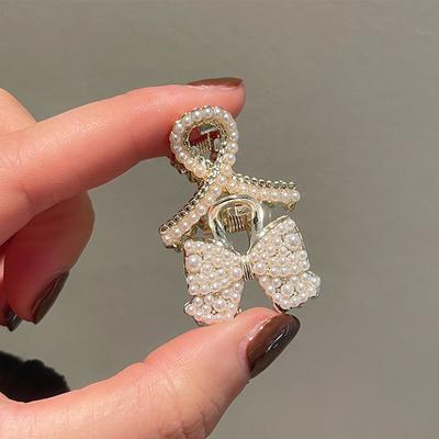Mini Pearl Diamond Hair Claw Women Girls Retro Rhinestone Flower Crab Claw Clip Small Hairpins Hair Crab Girl Hair Accessories