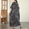 DIMANAF New 2026 Women Plus Size Spring Summer Beach Long Dress Loose Oversize Maxi Floral Print Vintage