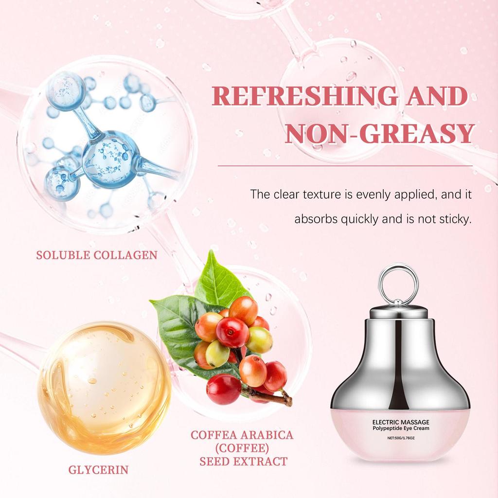 AMZ Crema de Ojos Eléctrica Masajeadora Hidratante Reafirmante para Líneas Finas y Sequedad, Cuidado Diario para Bolsas de los Ojos para Todos los Tipos de Piel 50g