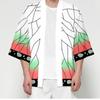 Men Women Anime Kimono Kamado Robe Japan Cosplay Costume Cardigan Demon Slayer Kimetsu No Yaiba Haori Yukata Unisex Cool Top Coat