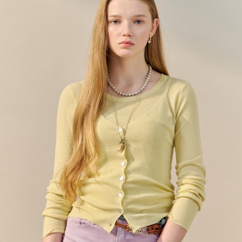 Maxza Button Up Bustier Layered Knit Set Zf03qk007na