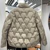 Short down jacket women's autumn new small top stand-up collar loose and thin versatile white duck down jacket trendy