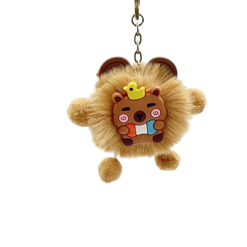 New Cute Crying Capybara Plush Pendant Women's Bag Cute Fur Ball Keychain Doll Pendant Cute Doll