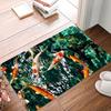 Vibrant Koi Pond DOORMAT – Realistic Scene of Colorful Carp Swimming Non-Slip Floor Mat Carpet for Entryway
