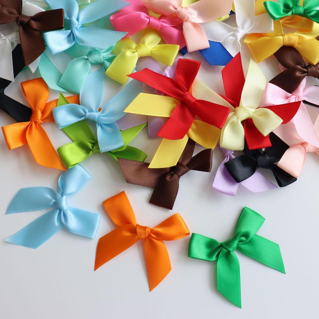 In Stock 1.5CM Wide Hand-Tied Ribbon Bow for Gift Box Decoration