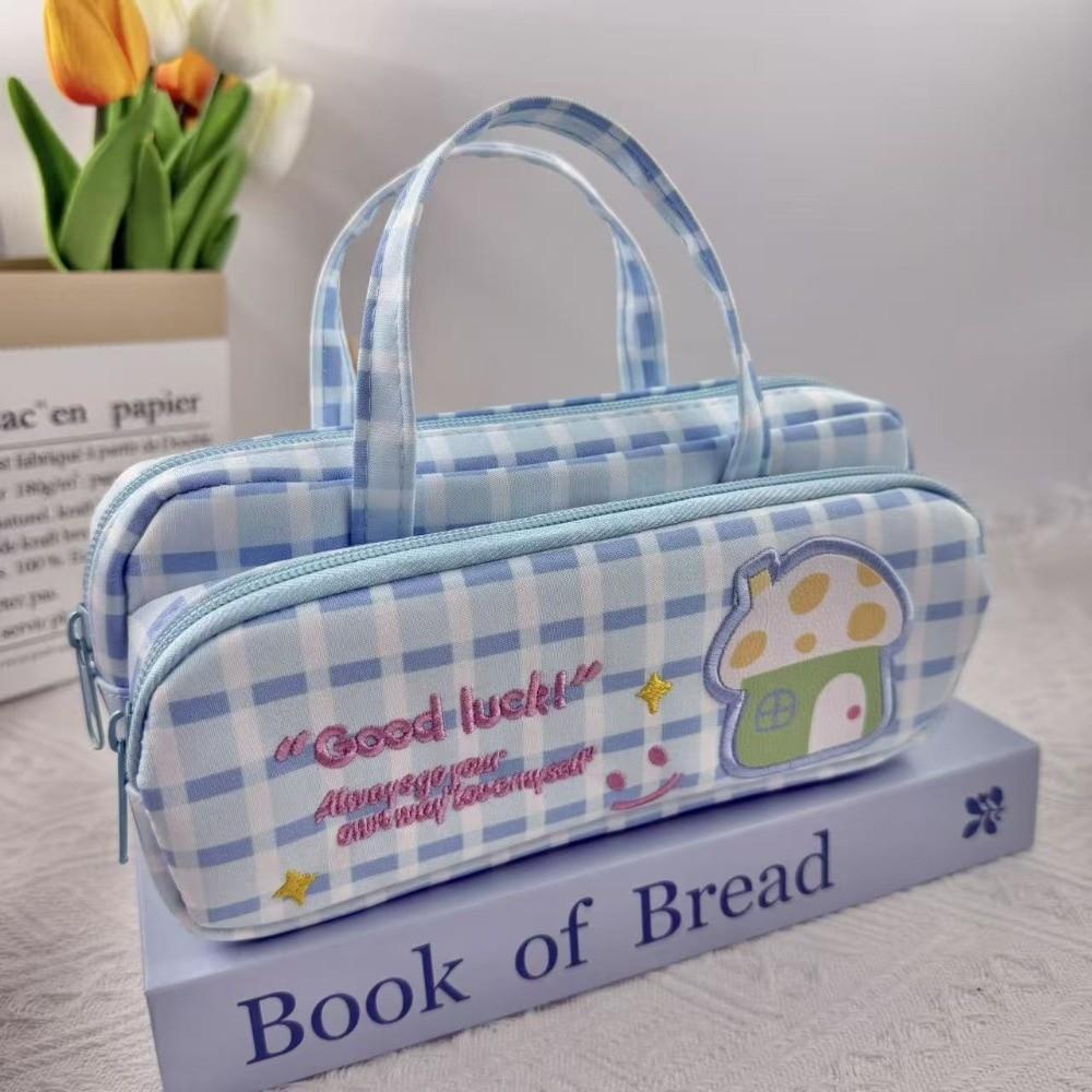New Cute Design Stationery Pouch Embroidery Style House Pattern Pencil Storage Bags Large Capacity Pencil Case School Use