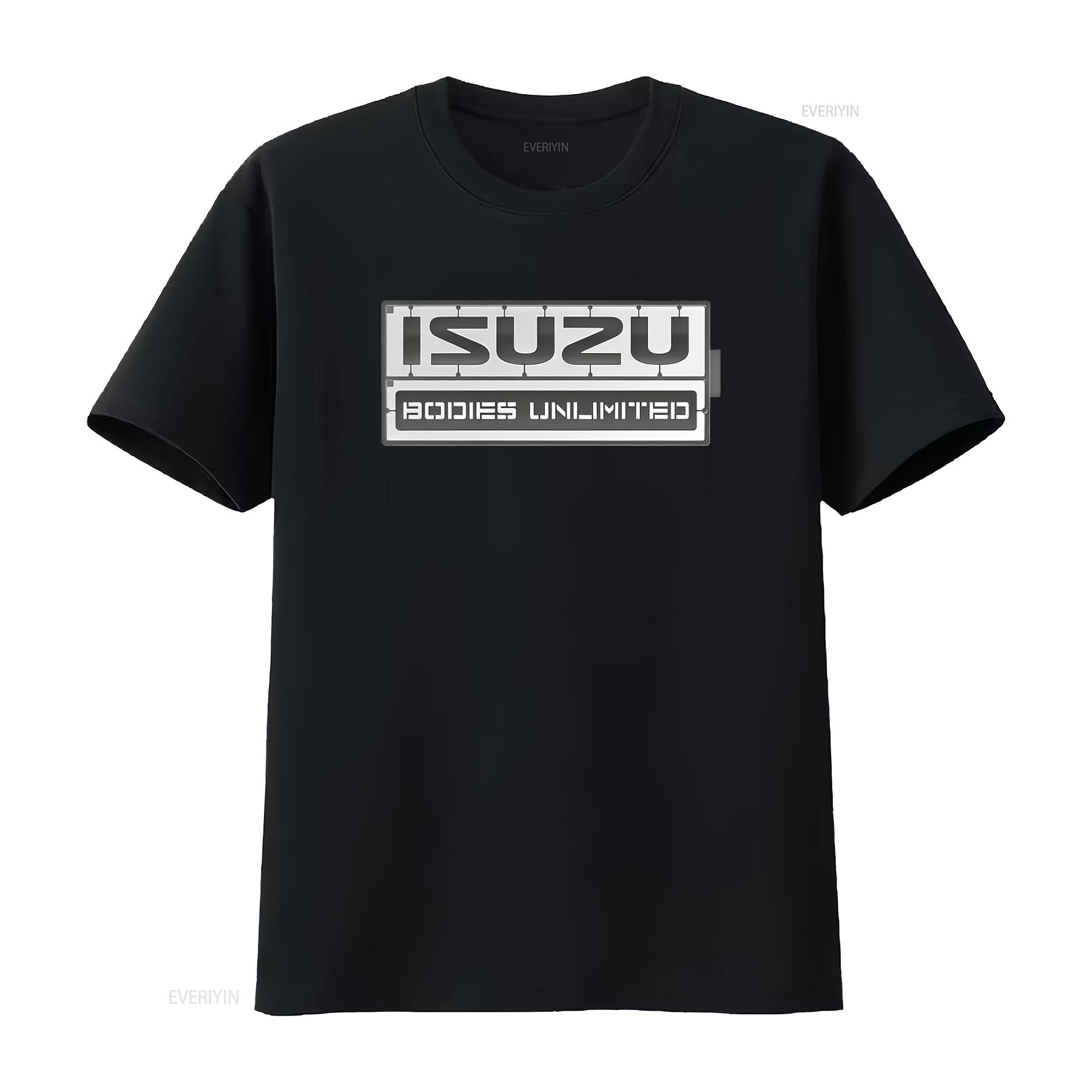 

Isuzu Bodiess Unlimited Mens T Shirt Black Size S 5XL Print Fashion Casual vintage Washed Unisex streetwear Breathable 4XL