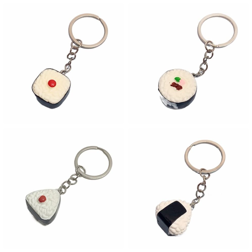 Resin Simulation Japanese Sushi Key Chain Simulation Japanese Rice Ball Model Pendant  Jewelry Girl