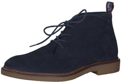 Marco Tozzi Lace-up Boots In Navy Blue Suede