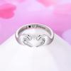 Huitan Special Hand Gesture Heart Opening Ring for Women Party Finger Accessories Romantic Metal Jewelry for Lady Wedding GiftGood Product