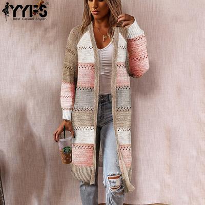 Damenmode Casual Farbblockdruck Herbst Winter Langarm Jacken & Mäntel