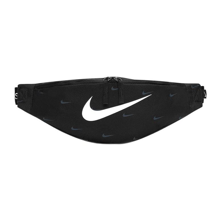 Nike Zipper Closure Small Logo All Over Print Front Large Logo Print Polyester Waist Bag Unisex Waist Bag Black DQ6954-010 Black