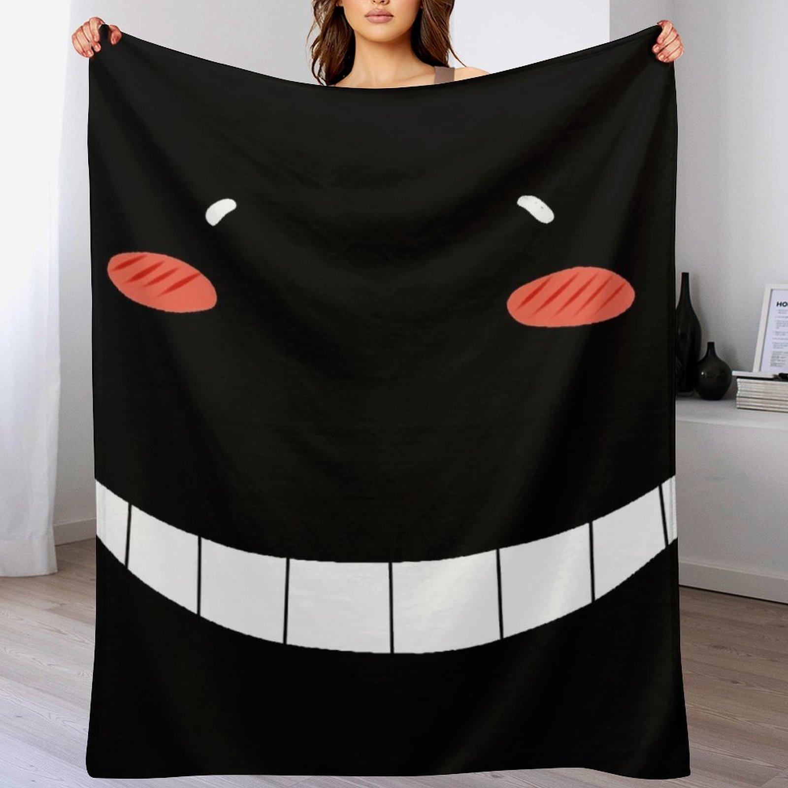 Smile Face Koro sensei Assassination Classroom Koro Smiling Face Throw Blanket Soft Warm Blanket Gift for Men Women Adults 102x76cm(40x30in)