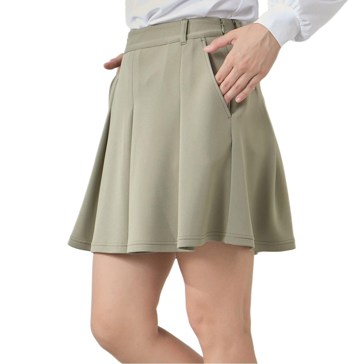 

Jun Rope Cardboard Knit Tuck Flare Skirt with Olive Size S & Women s (Compatible Sets) ERC35150, (37),