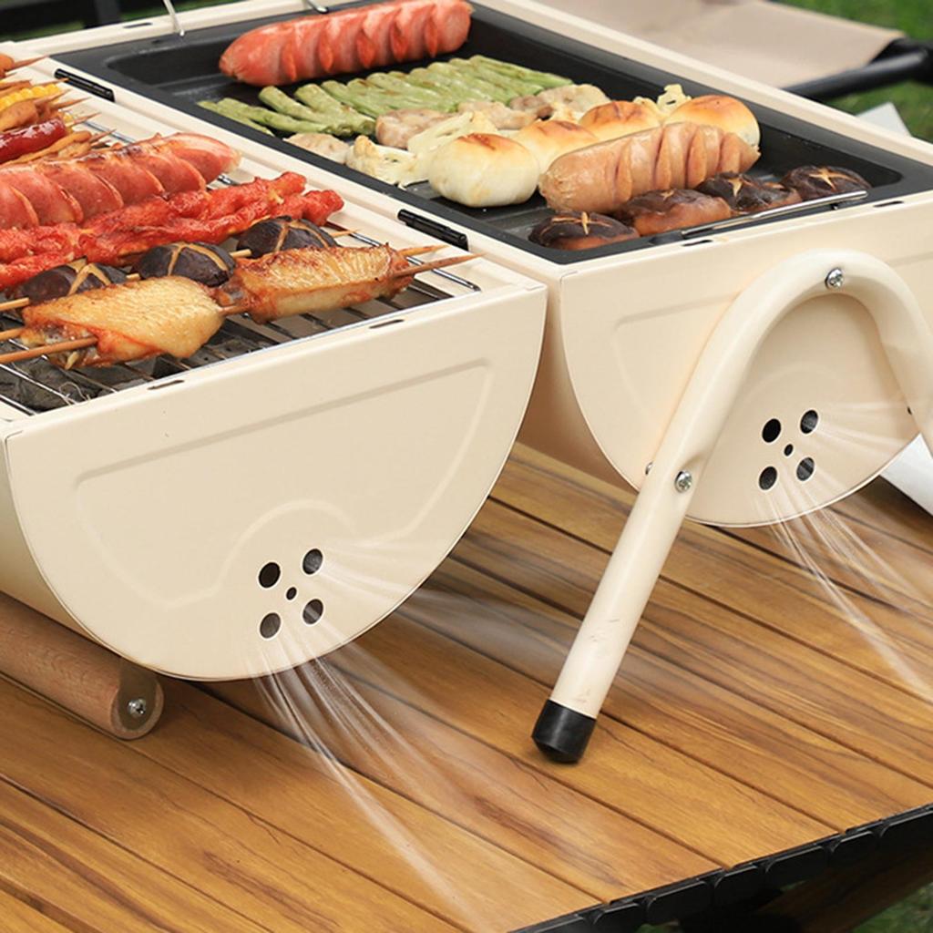 Barrel Grill Camping Barbecue Smoker Lightweight Ventilated Barbecue Barrel Grill for Porch Backyard Home Balcony Camping Patio