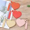 Love Heart Shape Makeup Mirror Waterproof Faux Leather Vanity Mirror Keychain Portable Travel Women Handheld Cosmetic Mirror Bag Pendant
