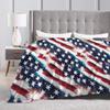 American Flag Blankets Quality Warm  Throw Blanket Spring Airplane Travel Couch Chair Street Trend Bedspread