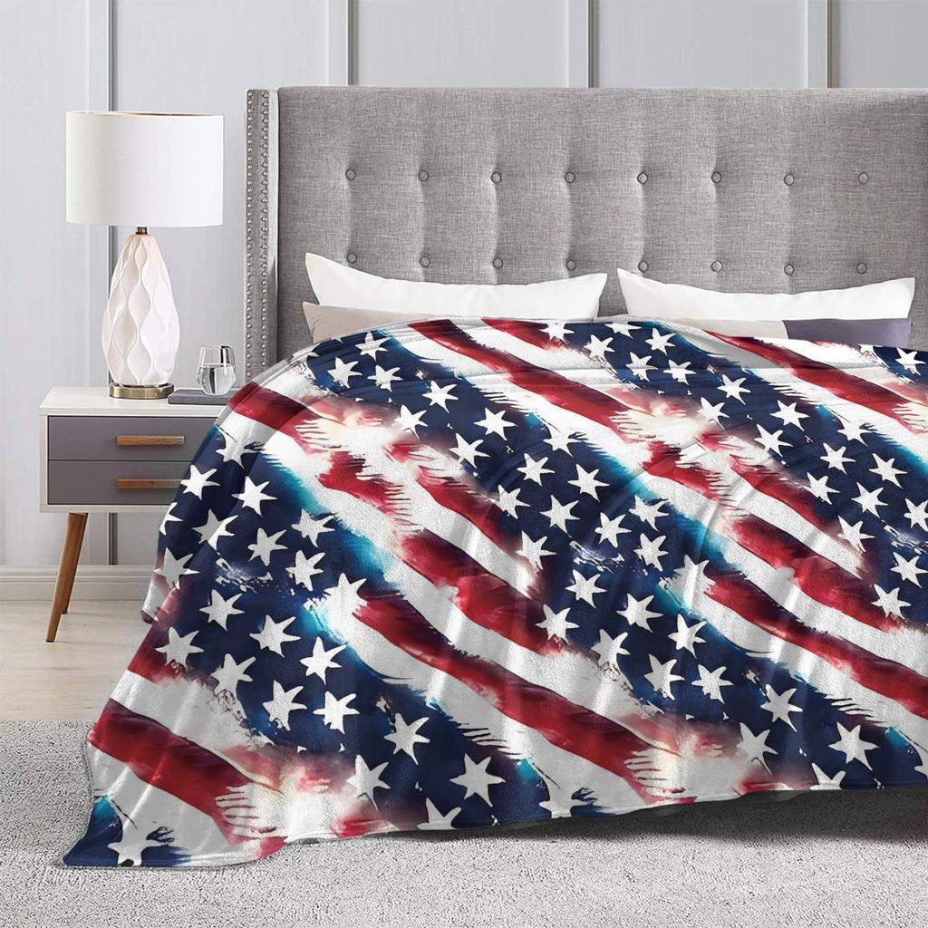 American Flag Blankets Quality Warm Throw Blanket Spring Airplane Travel Couch Chair Street Trend Bedspread