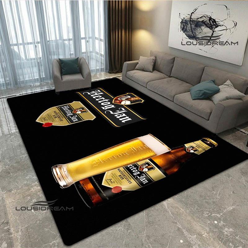Hertog jan LOGO bedruckter Teppich Rutschfester Teppich Mode Yoga-Matte Schlafzimmerdekor Teppiche Wohnzimmer Waschraum Bodenmatte Geburtstagsgeschenk