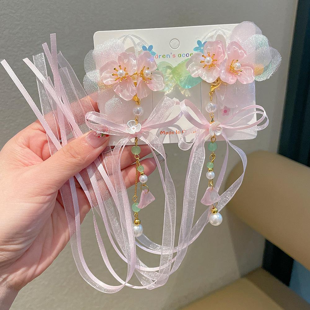 Chinese Style Hanfu Hairpin Set for Girls - Includes Hair Clips, Swaying Tassels, and Butterfly Accessories