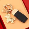 2026 Zodiac Year Luxury Leather Car Keychain Pendant