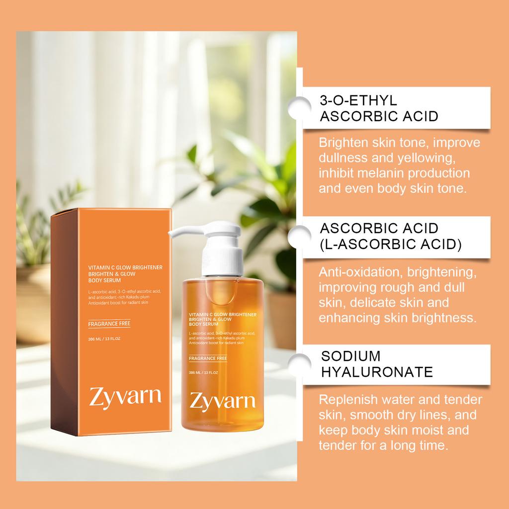 Zyvarn Vitamin C Toner Serum Lightweight Skincare Brighten Smooth Nourish Easy Spread Fast Absorb Face Care