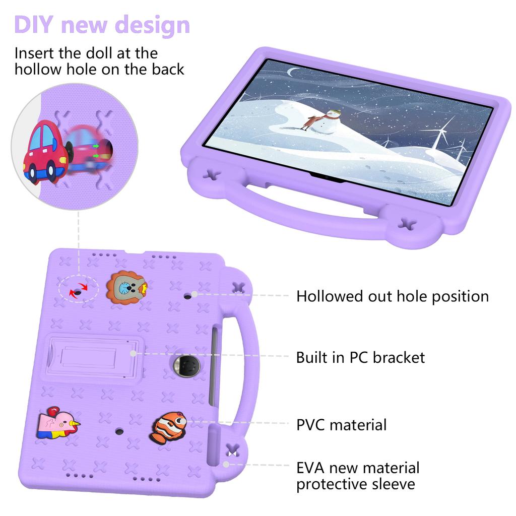 For Honor Pad 9 Tablet Case Anti-scratch EVA Cute Patterns Kickstand Cover with and Handle