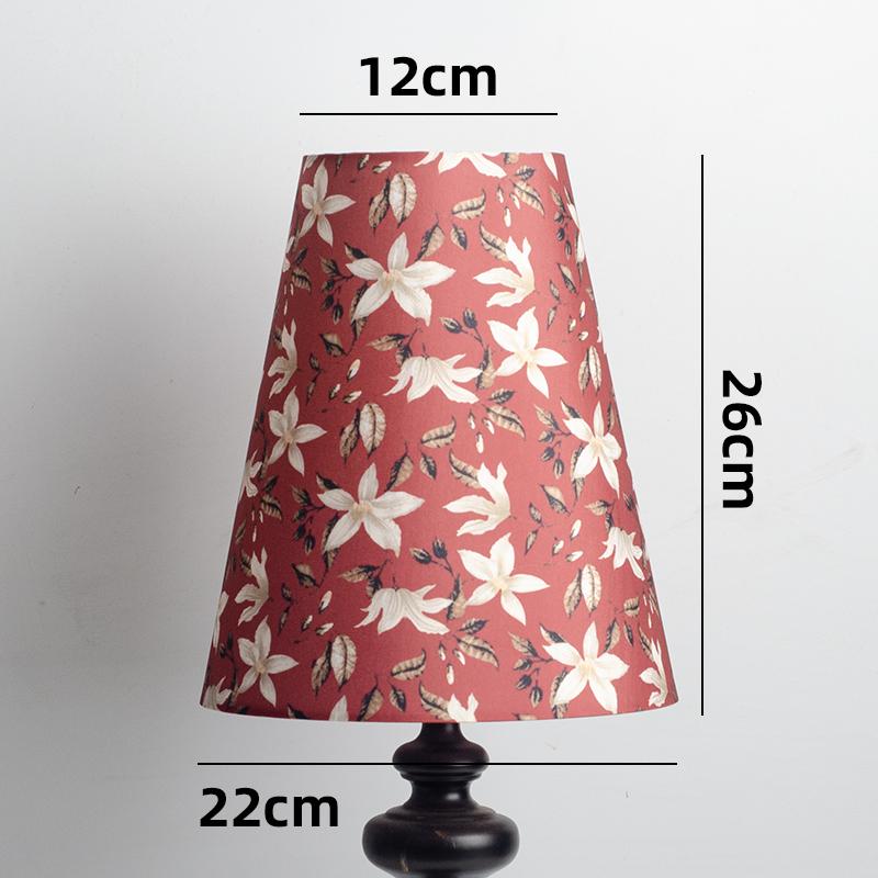 Retro Linen Fabric Floral Pattern Lampshades Pastoral Style Pleated Table Lampshade Bedroom Hotel Bedside Floor Lamp Cover
