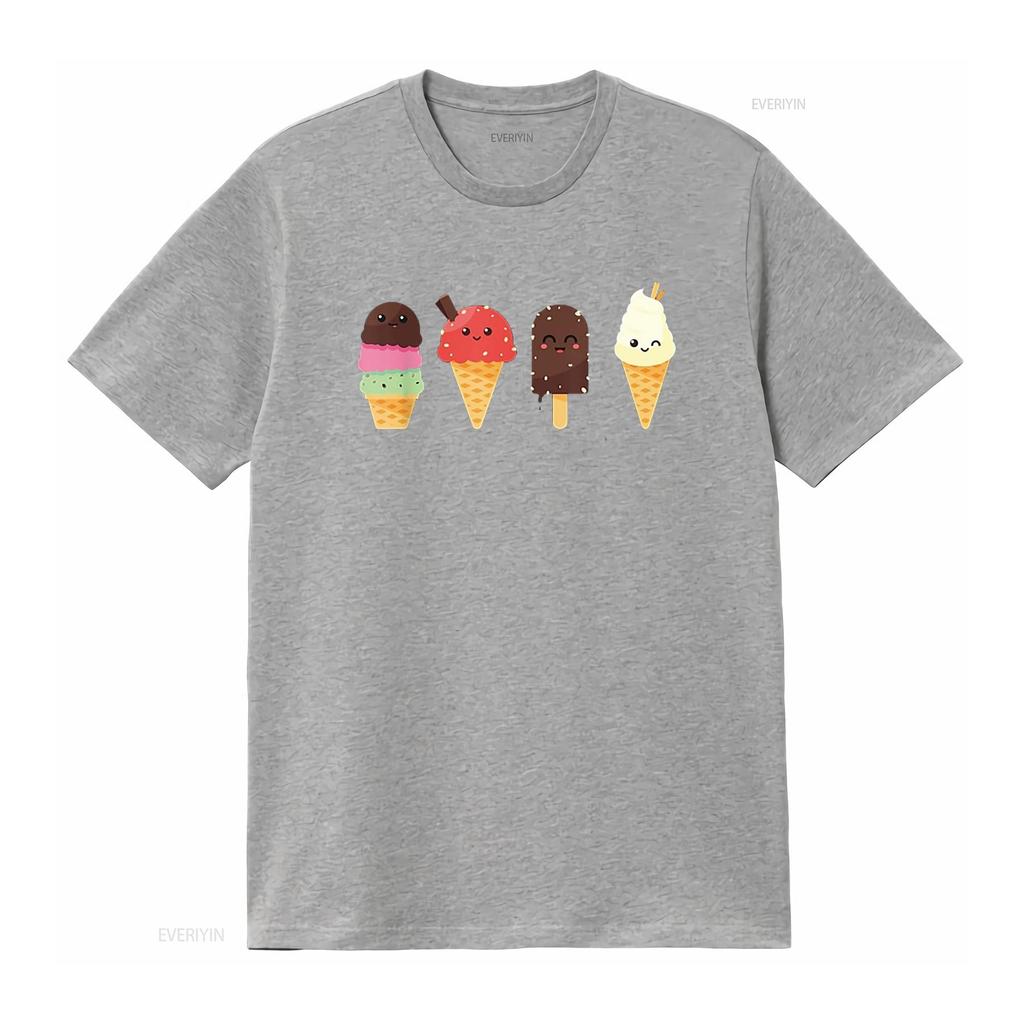 Ice Cream Lover T Shirt for Summer vintage Washed streetwear Versatile graphic Top For Everyday Wear Casual fashion Unisex
