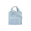 Solid Color Minimalist Letter Print Logo Cotton Shoulder Crossbody Tote Bag Women Bags Light-Blue C10169-228