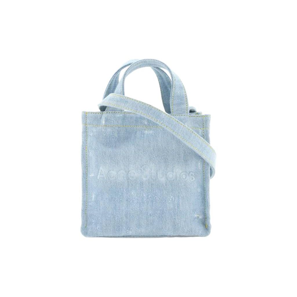 

Acne Studios Solid Color Minimalist Letter Print Logo Cotton Shoulder Crossbody Tote Bag Women bags Light-Blue C10169-228 Basic Set (Bag+Tag)