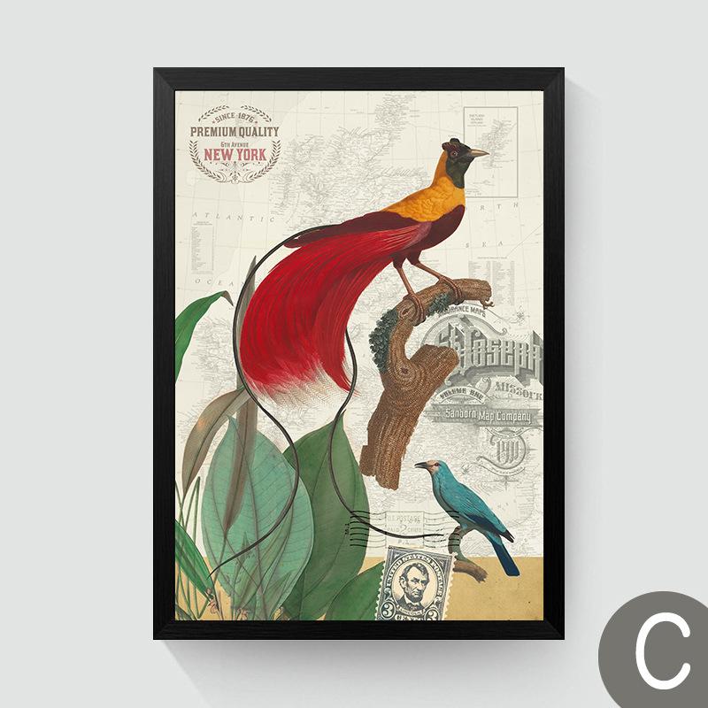 

Пасторальный зоопарк, парк, птицы на дереве, холст с животными, картина в американском стиле, домашний декор, настенная картина для спальни, фон 21x30cm No Frame