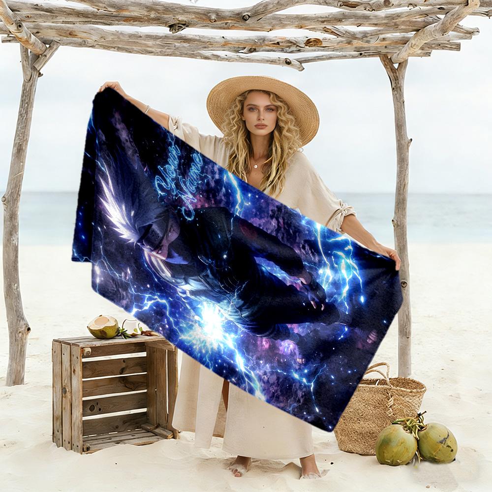 Naruto Character Customizable Name Beach Towel Super Soft Microfiber Quickdry Fabric Suitable for Sports Travel Swimming Yoga Bathroom Beach And Pool