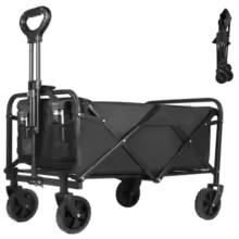Camping Car 100L Large Capacity Folding Wagon Shopping Garden Pull Trolley Outdoor Portable Collapsible Picnic Stall Trolley