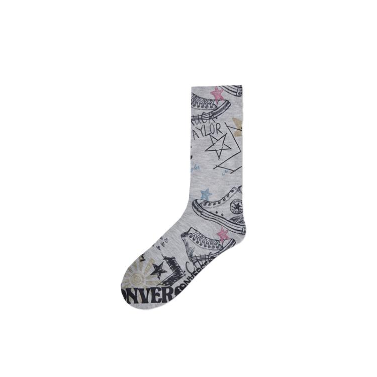 Converse Crew Socks Unisex 1 Pack Gray 10023597-A01 M