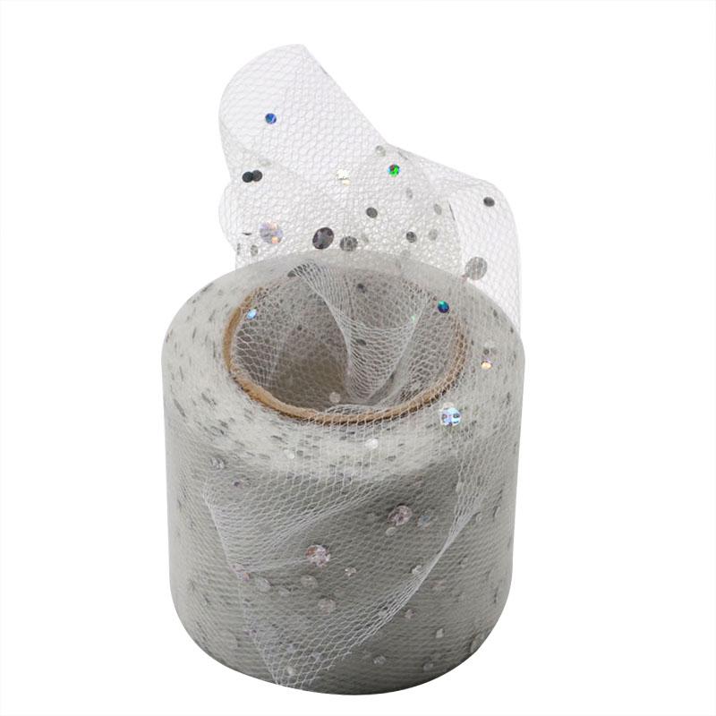 25Yards Baby Shower Glitter Sequin Tulle Roll Fabric Spool Tutu Party Birthday Gift Wedding Decoration Favors Event Supplies