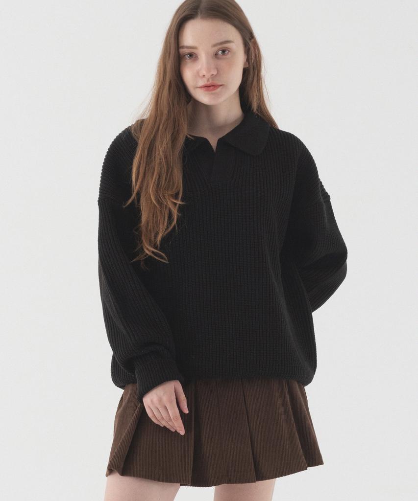 PIANER [2 Pack] Open Collar Oversized Hacci Knit (5 Colors)