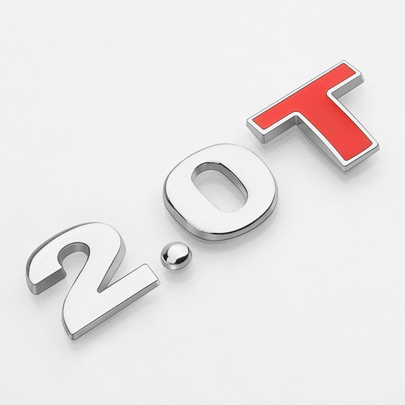 Car Displacement Label 1.4T1.8T2.0T3.0T2.0L2.4L3.0L Metal Modified Displacement Car Sticker Car Tail Label