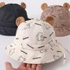 Cute Ears Baby Basin Hat Cartoon Bear Kids Fisherman Hats 6-36Month Children Outdoor Sunshade Visors Cotton Toddler Bucket Cap