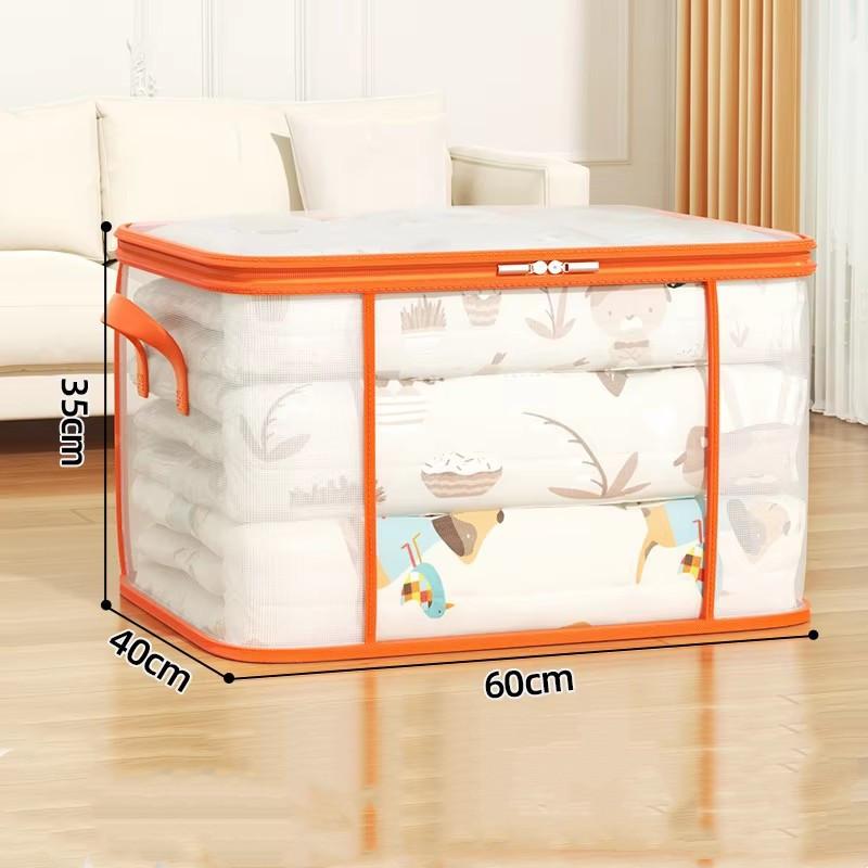 Large Size Clear Mesh Storage Bags for Blankets Down Jackets Clothes Foldable Underbed Organizer Moving Home Use Organization